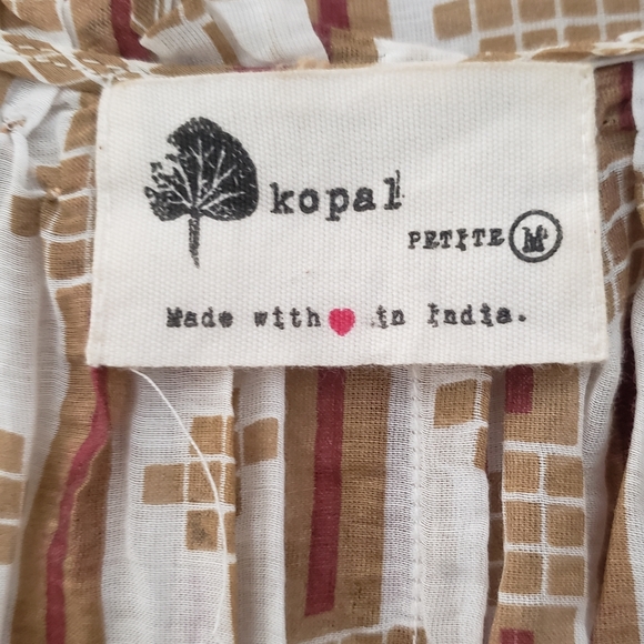 Anthropologie Kopal Sleeveless Flowy Top Tan/Red/Cream - Picture 5 of 6